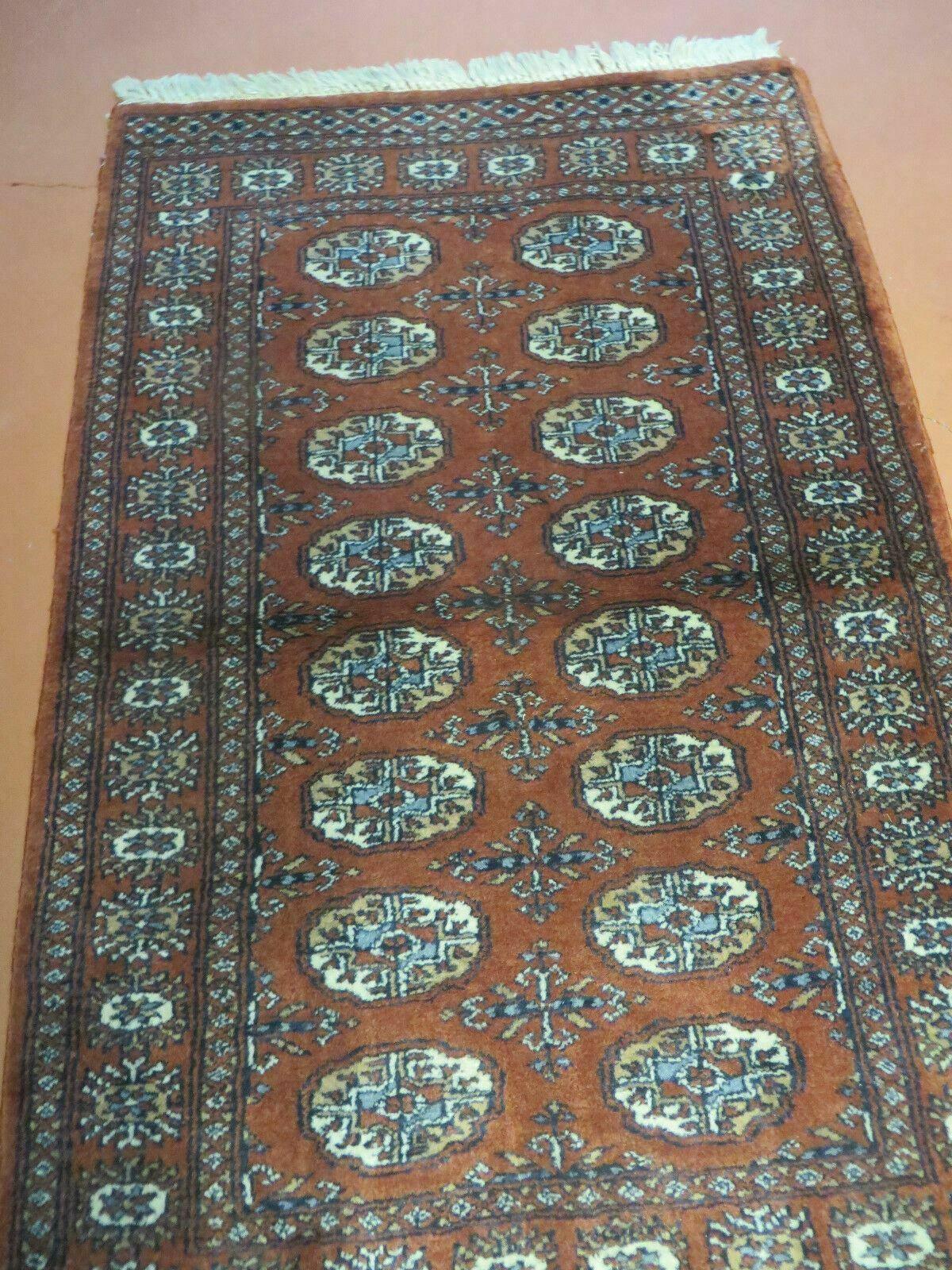3' X 4' Vintage Handmade Pakistan Turkoman Bokhara Fine Woven Wool Rug - Nuvé