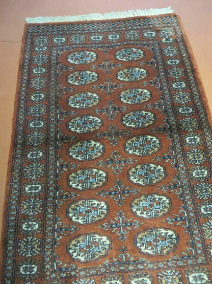 3' X 4' Vintage Handmade Pakistan Turkoman Bokhara Fine Woven Wool Rug - Nuvé