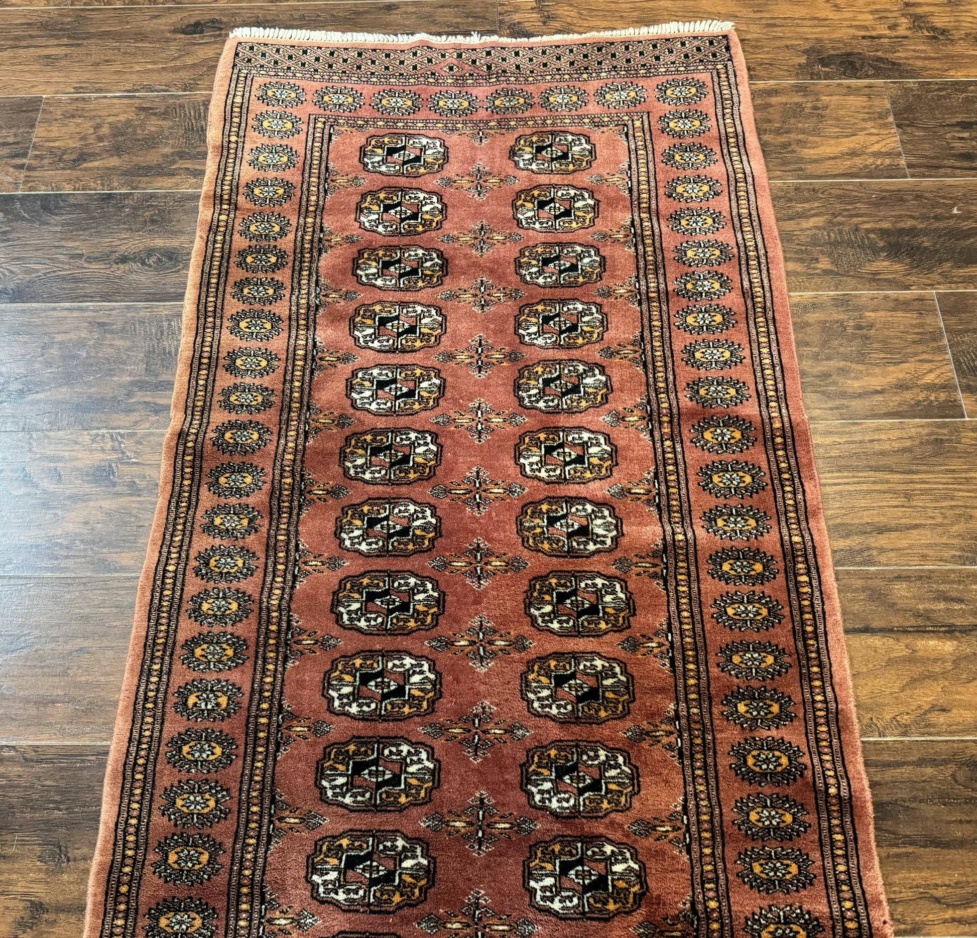 Pakistani Turkoman Bokhara Runner Rug 2.8 x 12, Oriental Runner for Hallway - Nuvé