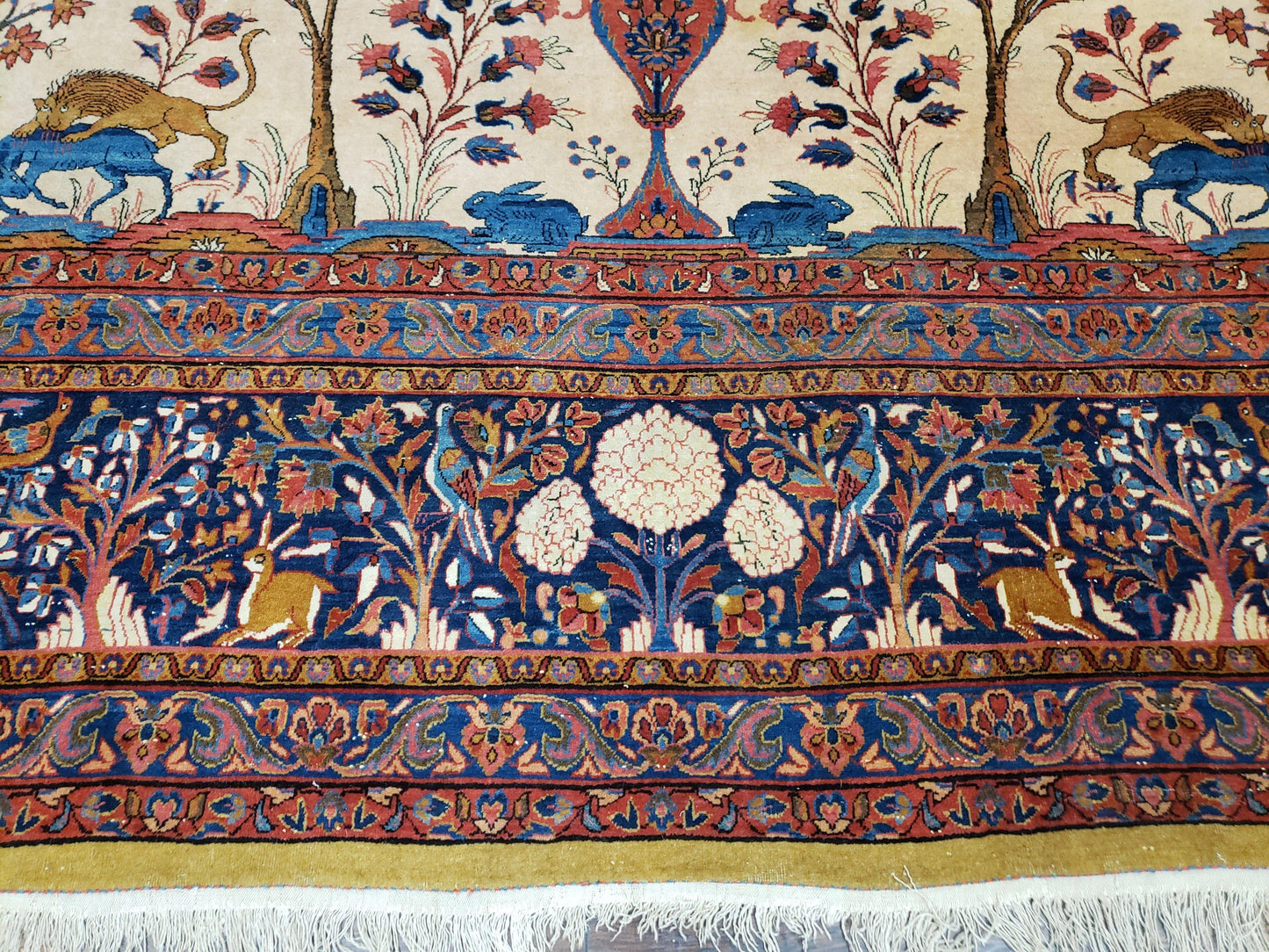 Antique Persian Kashan Tree of Life Rug 10x13 - Nuvé