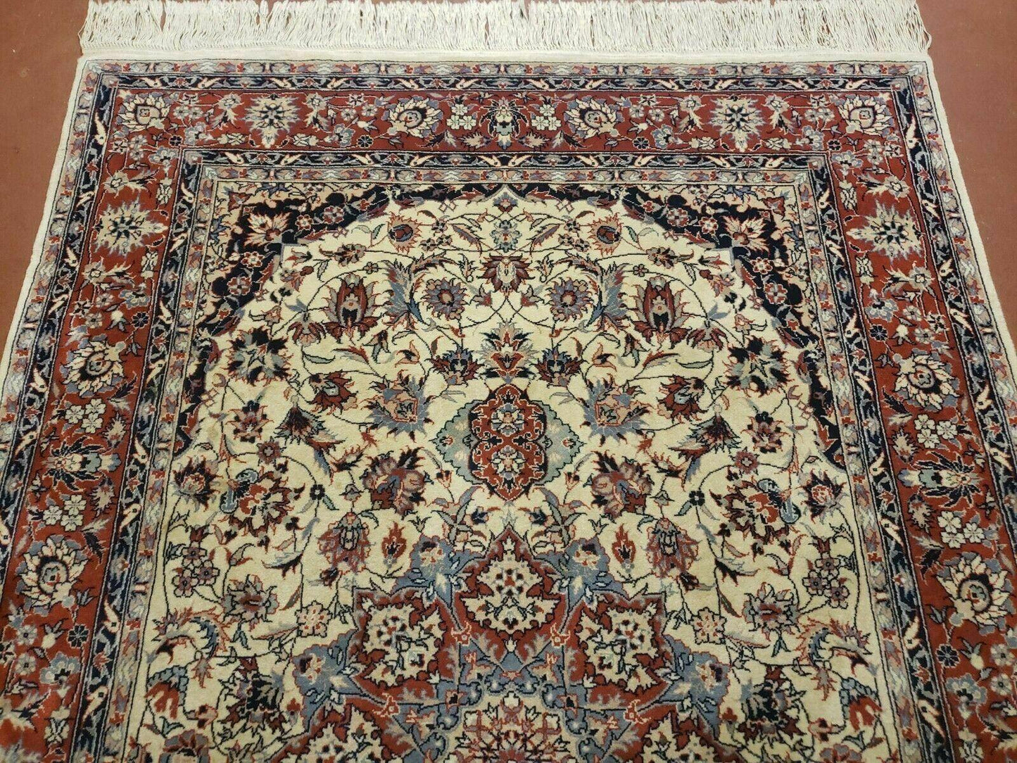 4' X 6' Handmade Ultra Fine Chinese Floral Oriental Wool Rug Hand Knotted Beige - Nuvé