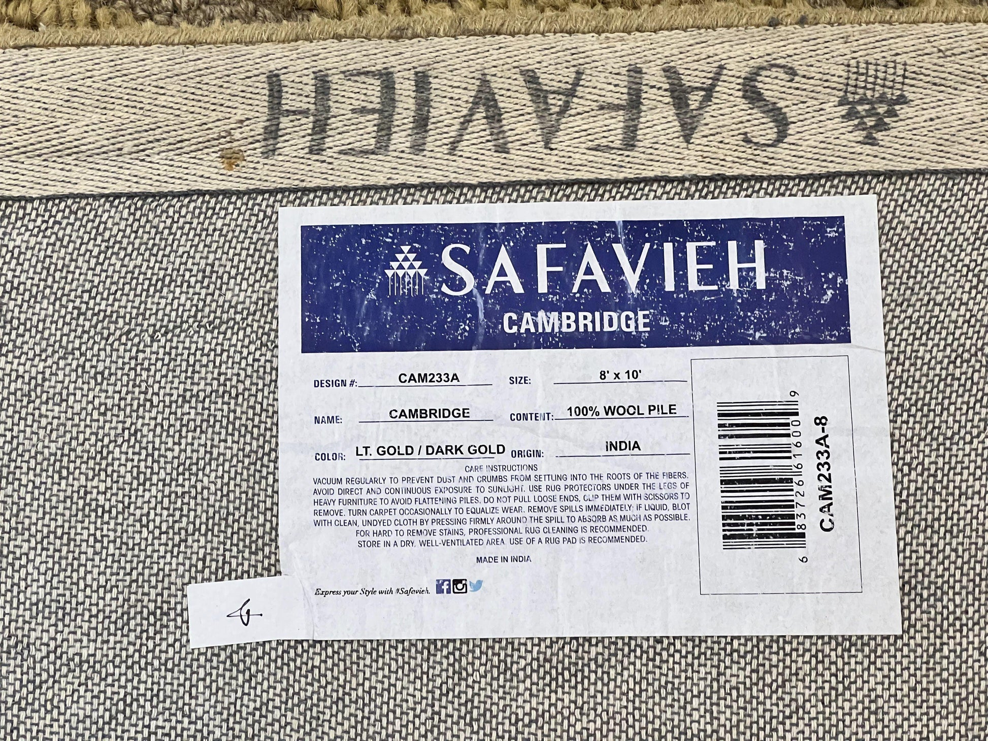 Safavieh Rug 8x10, Cambridge Rug, Wool Hand Tufted Carpet, Modern Room Sized Wool Pile Area Rug - Nuvé
