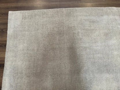 Tibetan Rug 8x10 Taupe Handmade Wool Modern Contemporary Carpet - Nuvé