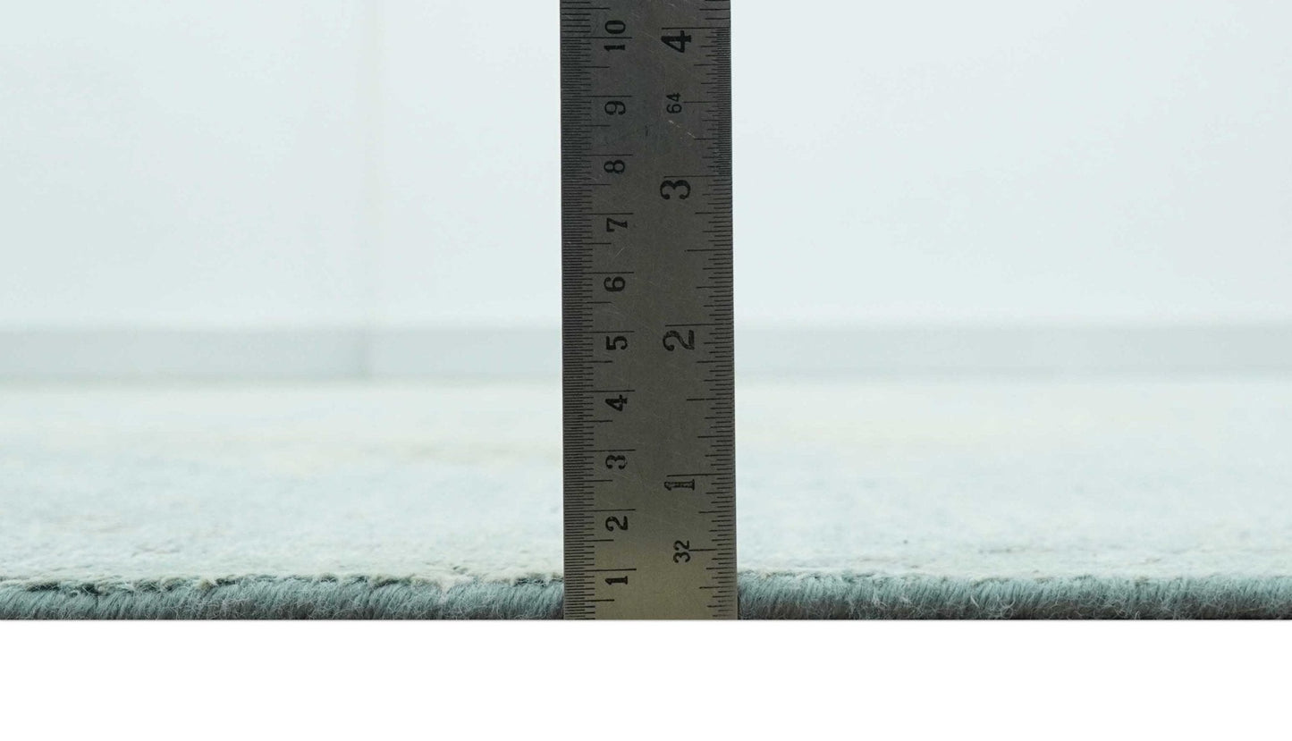 Abstract Design Blue, Beige And Gray 8x10 Hand Knotted Wool and Bamboo Silk Rug - Nuvé