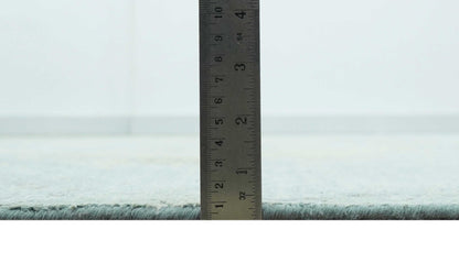 Abstract Design Blue, Beige And Gray 8x10 Hand Knotted Wool and Bamboo Silk Rug - Nuvé