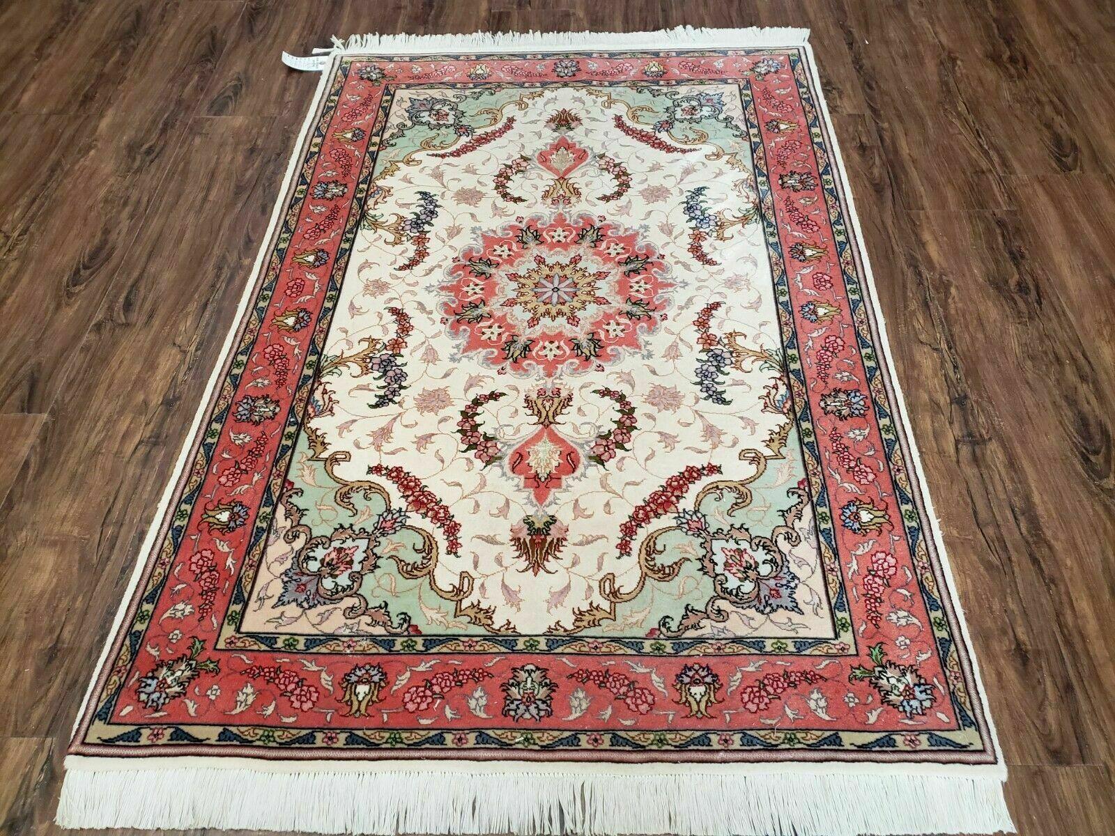 3' 4" X 5' Vintage Handmade Ultra Fine Floral Oriental Turkish Rug Carpet Wow - Nuvé