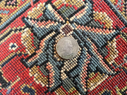 Persian Sarouk Rug 8x12, Wool Hand Knotted Antique Carpet, Floral Medallion, Cream Red, Traditional Oriental Rug - Nuvé