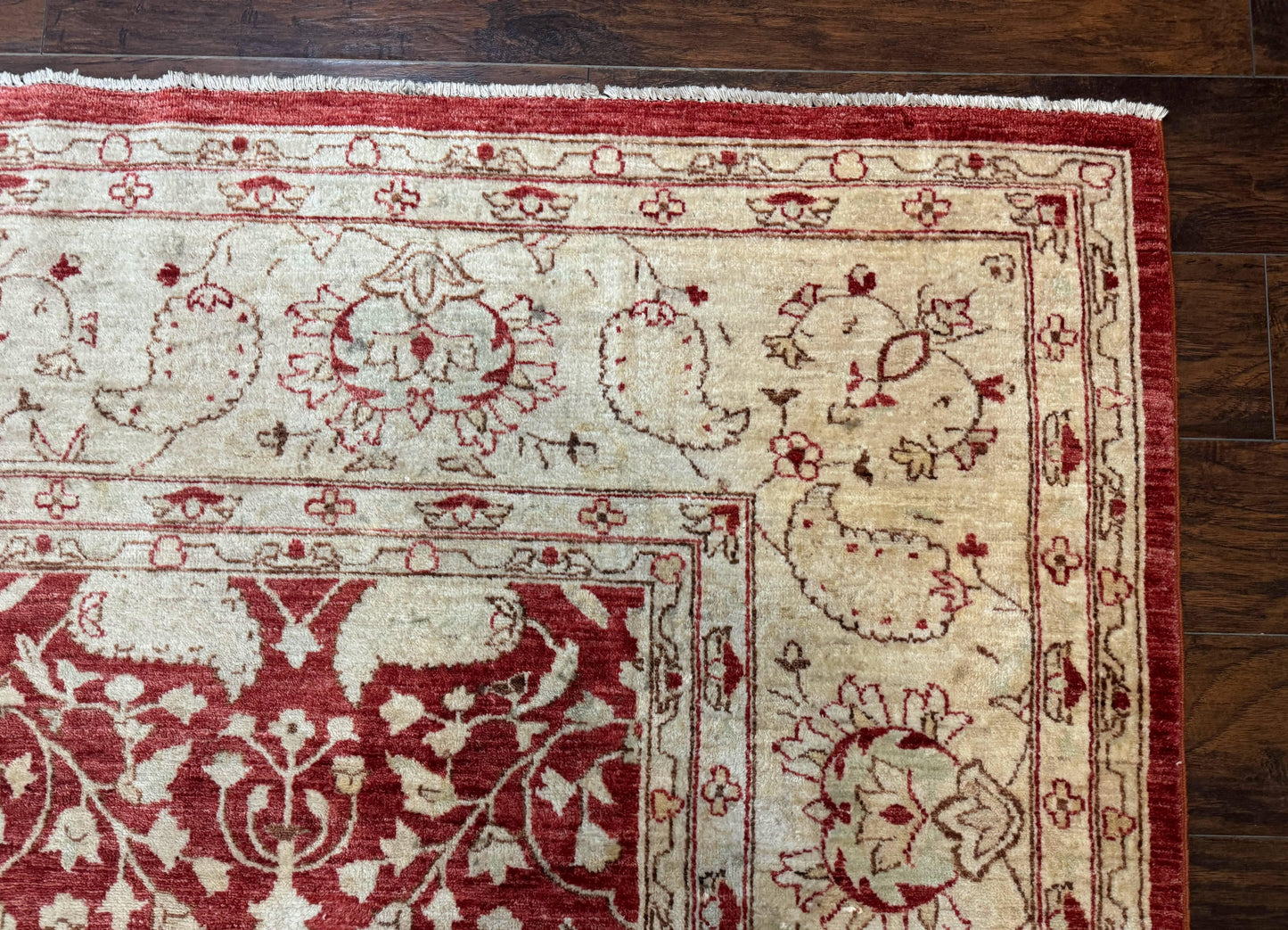 Pakistani Chobi Rug 8x10, Red, Handmade - Nuvé