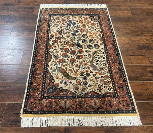 Small Pak Persian Rug 3x5, Peacock Birds Floral - Nuvé