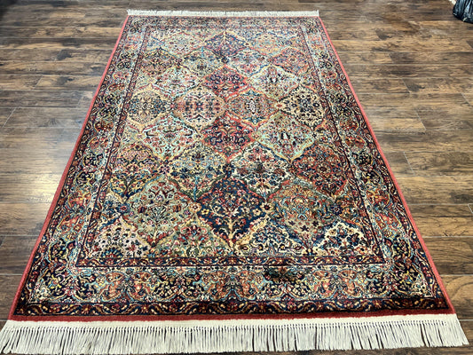 Karastan Multicolor Panel Kirman Rug #717, Wool Karastan Rug 5.9 x 9, Vintage Multipanel Kirman, Original Karastan Collection 700 Series - Nuvé