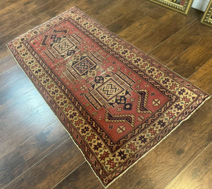 Antique Turkish Sparta Rug 3x6, Geometric Caucasian Kazak Pattern, Handmade - Nuvé