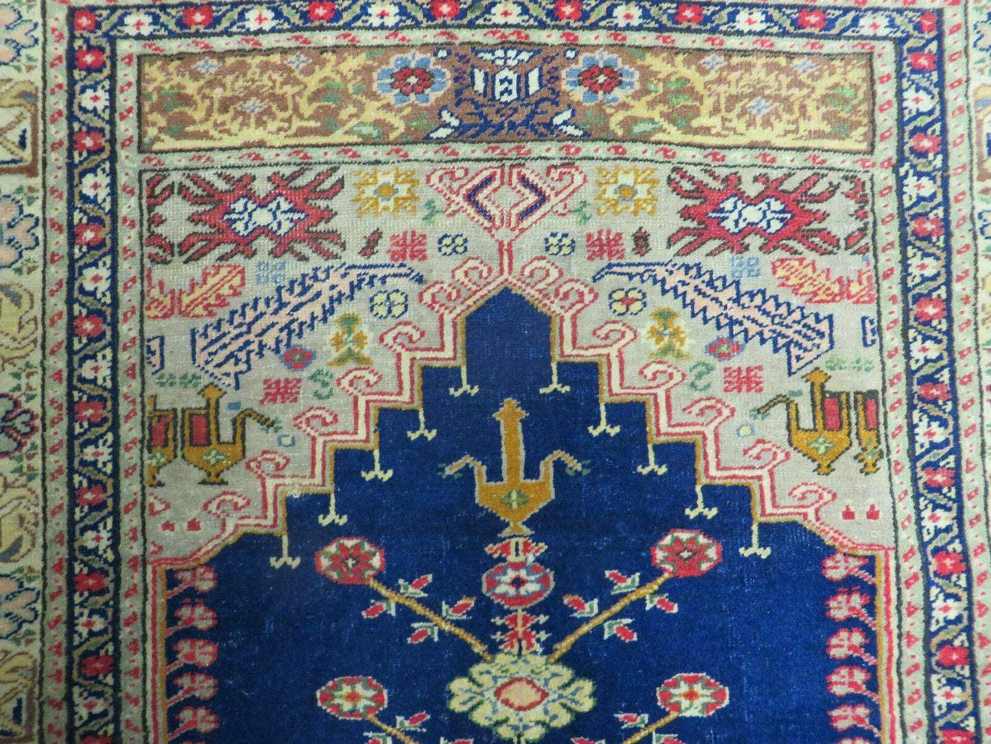 3' X 4' Semi Antique Handmade Turkish Prayer Kaisery Wool Rug Nice - Nuvé