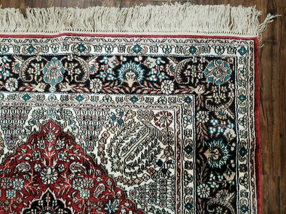 3' X 5' Vintage Fine Handmade India Oriental Kashmir Silk Rug 400 KPSI Wow - Nuvé