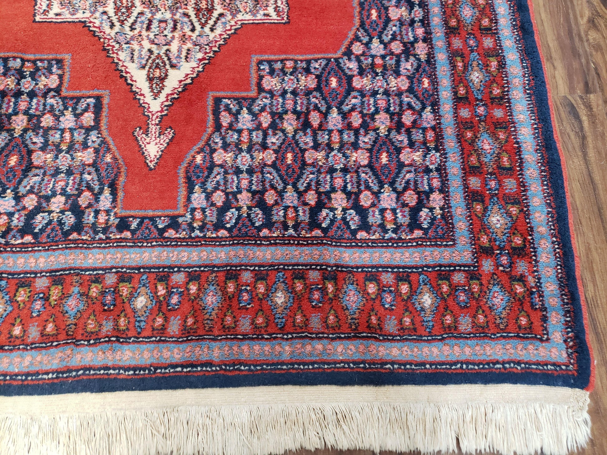 4x6 Western Kurdistan Kurdish Carpet Senneh Wool Area Rug Veg Dyes Red Blue Nice - Nuvé