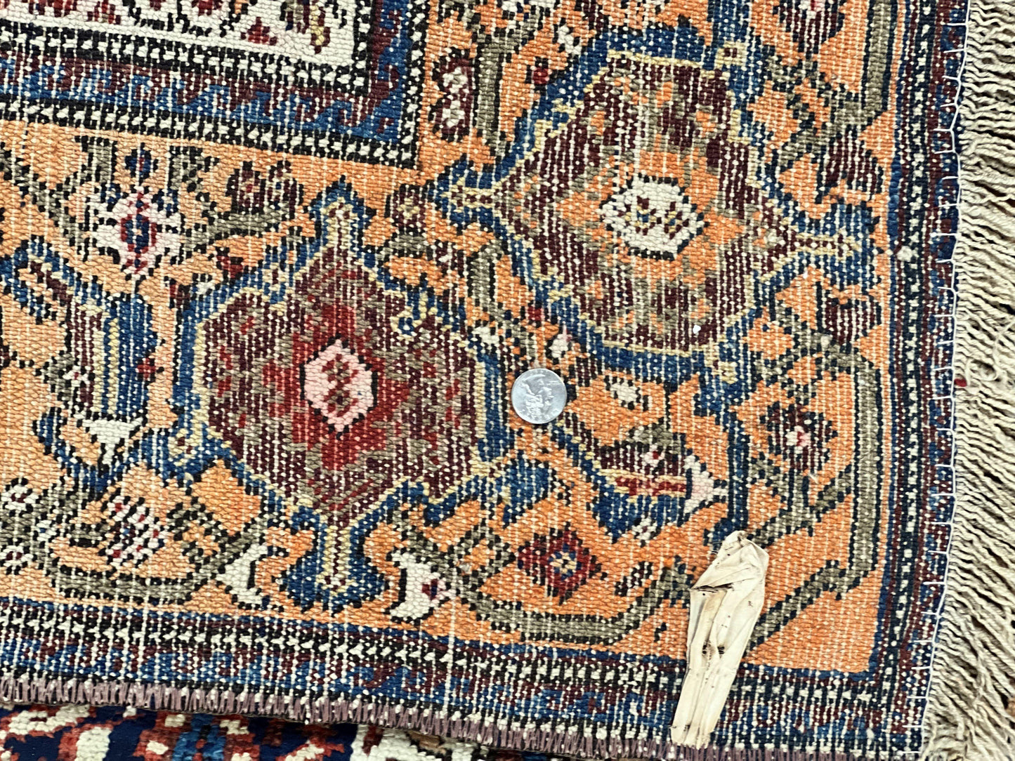 Persian Senneh Rug 4x8, Wool Hand Knotted Antique Kurdish Carpet, Navy Blue Oriental Area Rug, 4 x 8 Rug - Nuvé