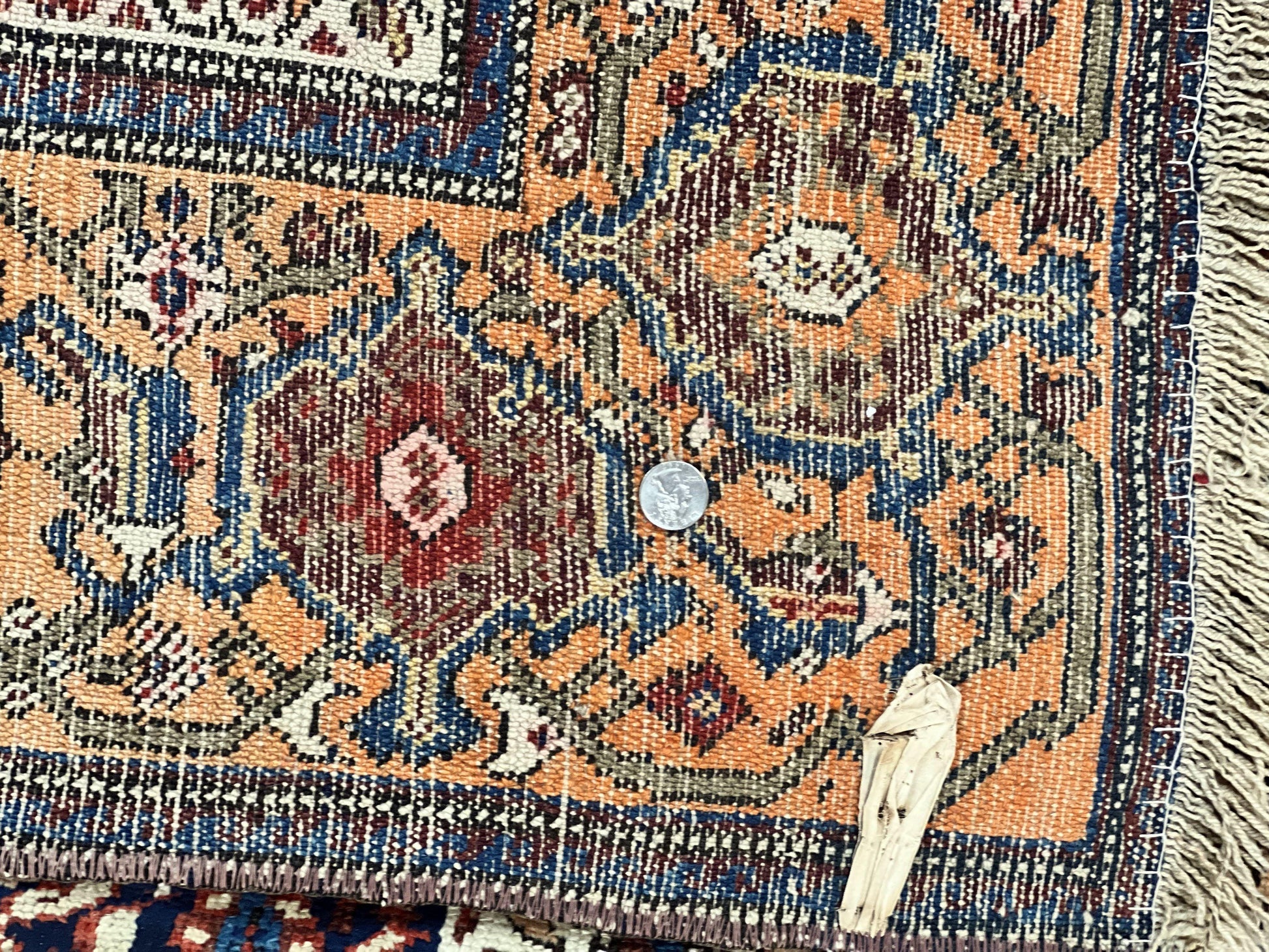 Persian Senneh Rug 4x8, Wool Hand Knotted Antique Kurdish Carpet, Navy Blue Oriental Area Rug, 4 x 8 Rug - Nuvé