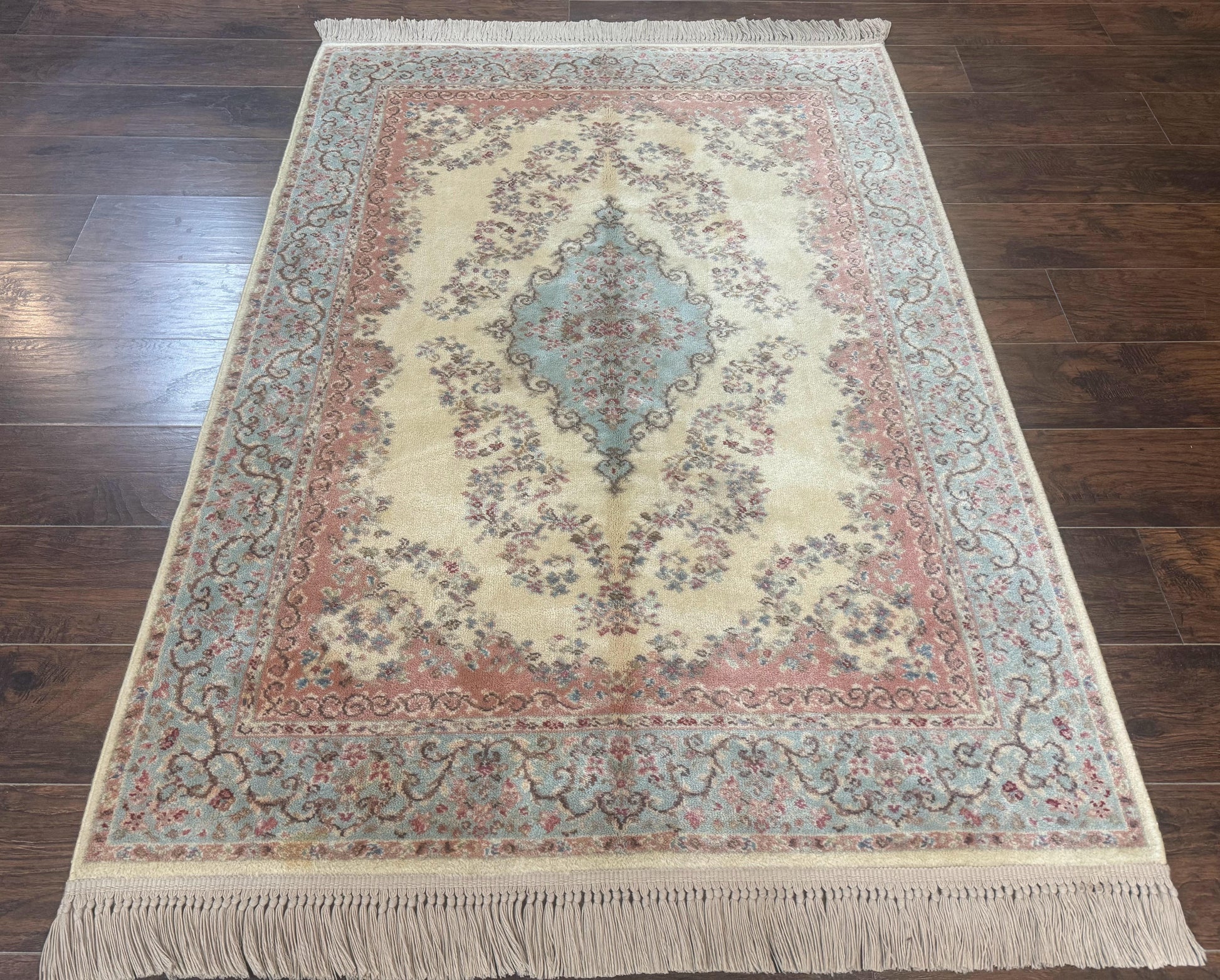 Karastan Rug 4x6, Pastel Ivory Kirman Rug #784, Wool Karastan Carpet, Original 700 Series, Vintage Karastan Area Rug, Discontinued - Nuvé