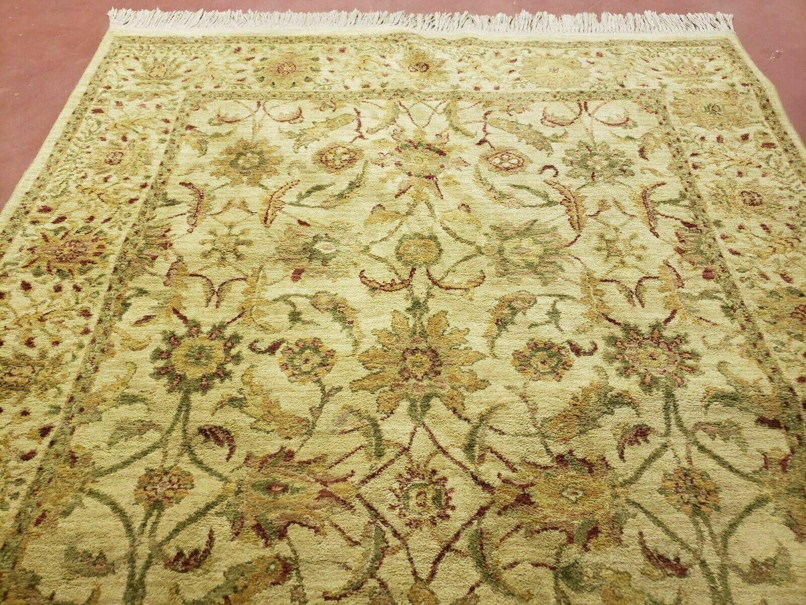 Belgium Power Loomed Rug 5x7, Vintage Oriental Wool Carpet, Beige - Nuvé