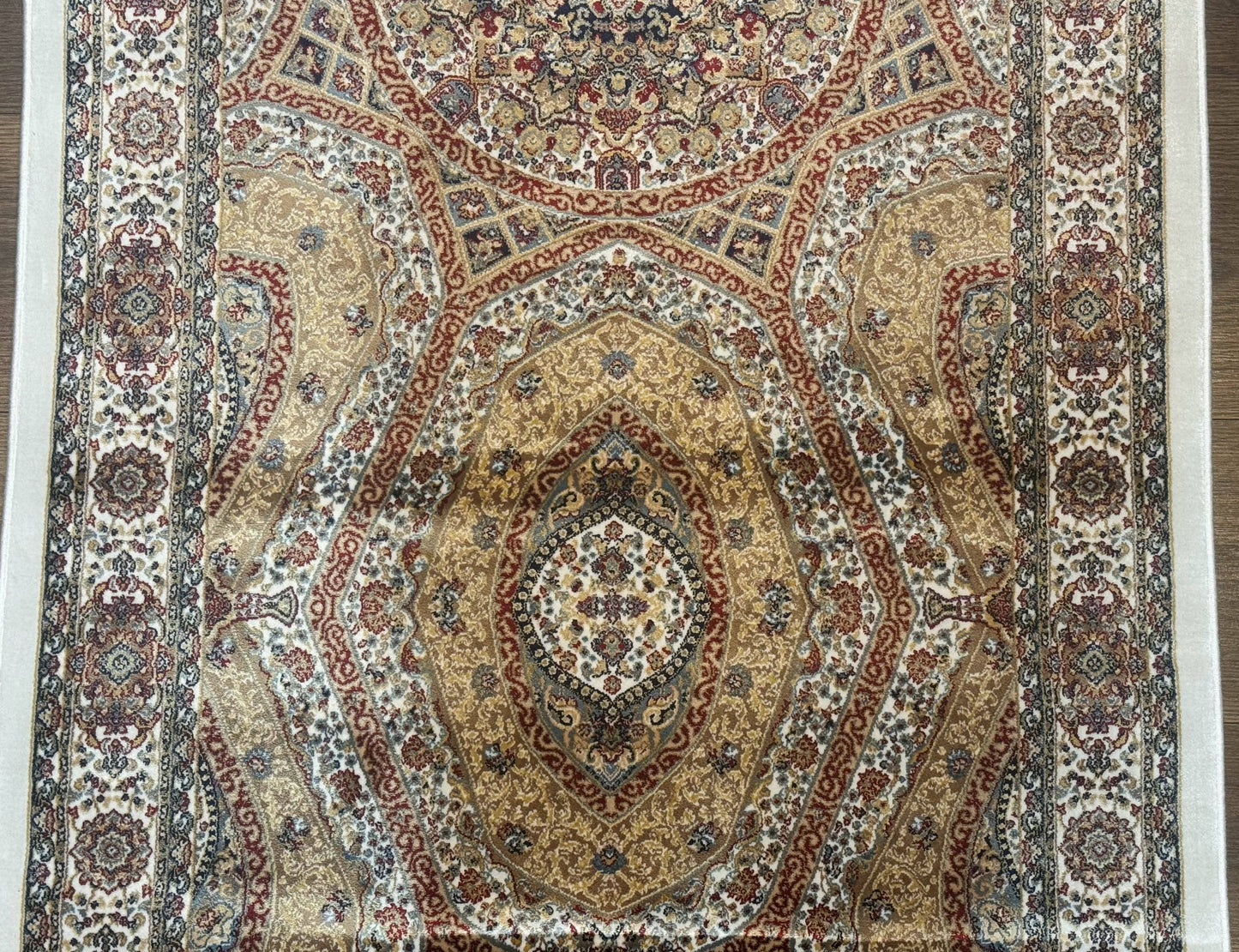 Turkish Silk Runner Rug 2.6 x 13, Dome Design, Hereke Runner, Bamboo Silk, New - Nuvé