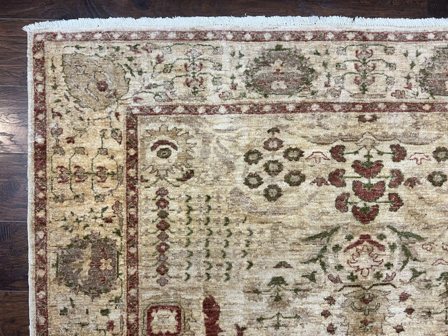 Pakistani Oushak Rug 6 x 9.6, Handmade Wool Peshawar Carpet, Farmhouse Rug - Nuvé