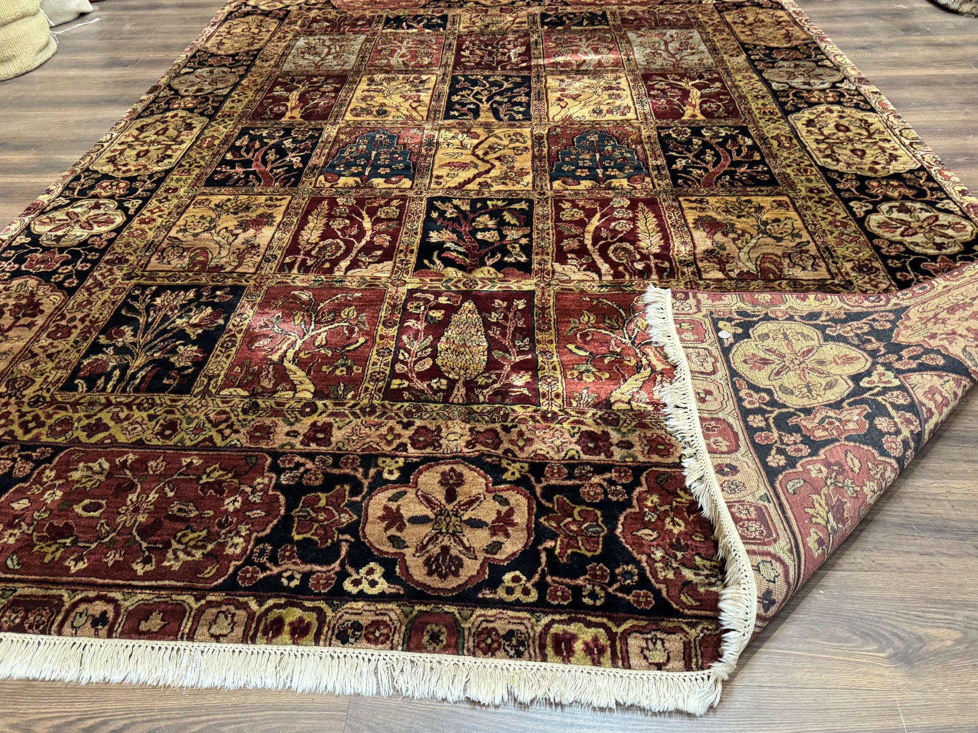 Indo Persian Rug 9x12, Bakhtiari Panel Design, Multicolor, Soft Wool Pile - Nuvé
