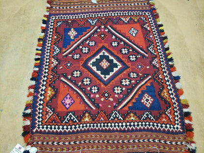 3' X 4' Antique Handmade Turkish Wool Kilim Rug Decorative Seat Cover - Nuvé