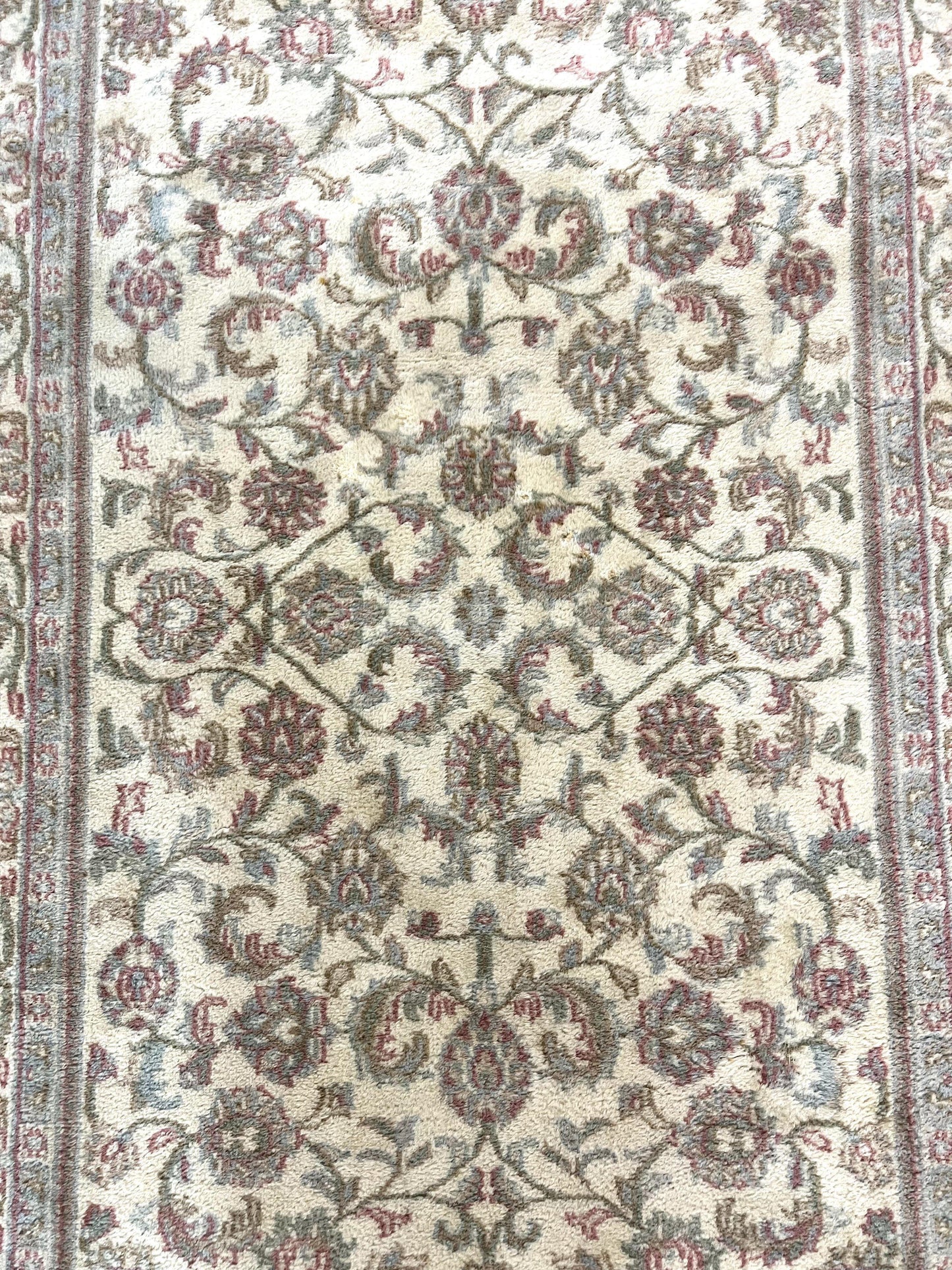 Indo Persian Rug 4x6, Vintage Handmade Wool Carpet, Floral Allover Pattern, Beige, Pair B - Nuvé