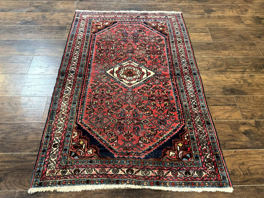 Antique Persian Tribal Rug 3.6 x 5, Hamadan Angelas Rug - Nuvé