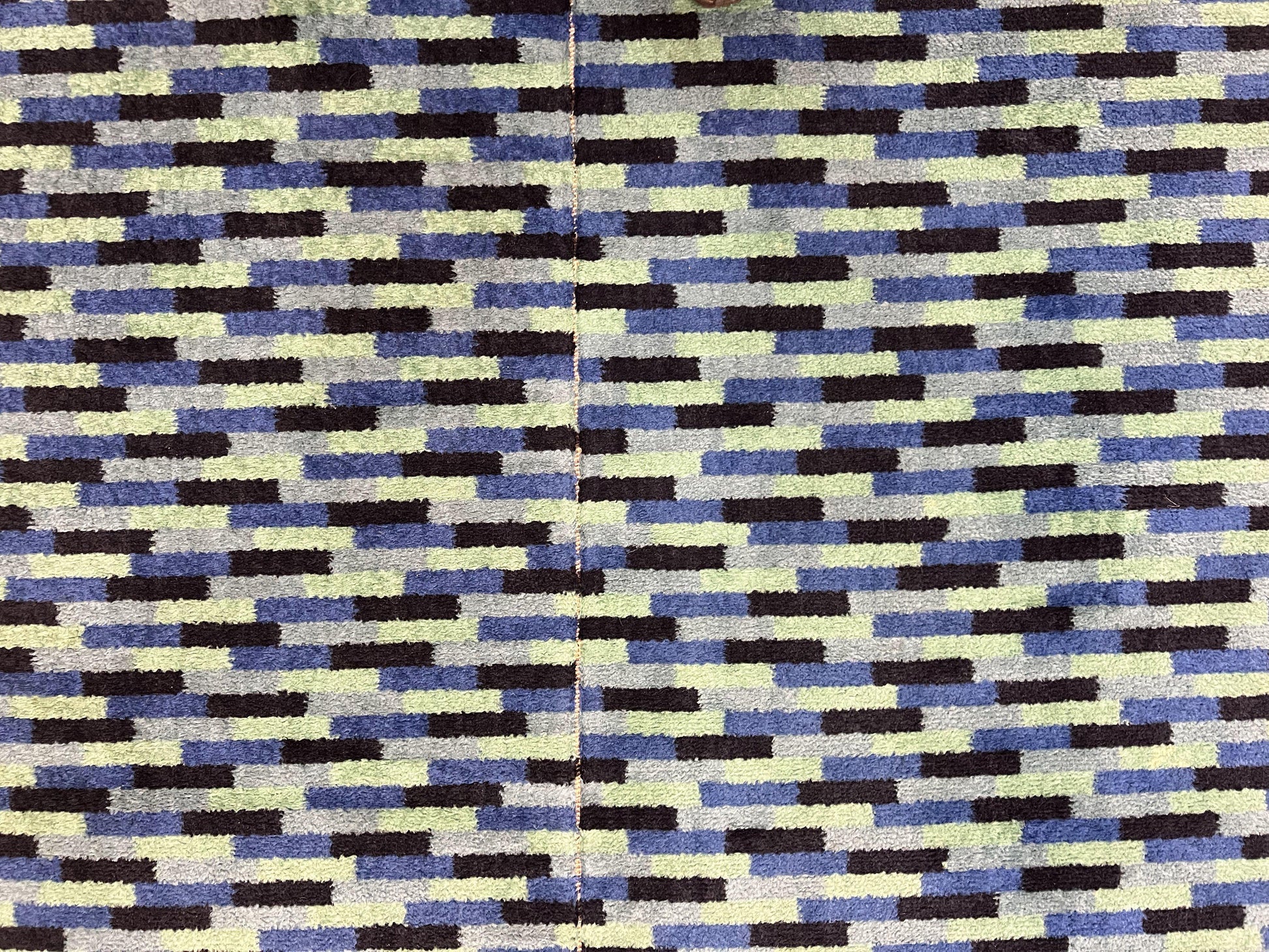 Wide Runner Rug 4.7 x 12, Blue Multicolor Contemporary Wool Power Loomed Rug, Mosiac Design - Nuvé