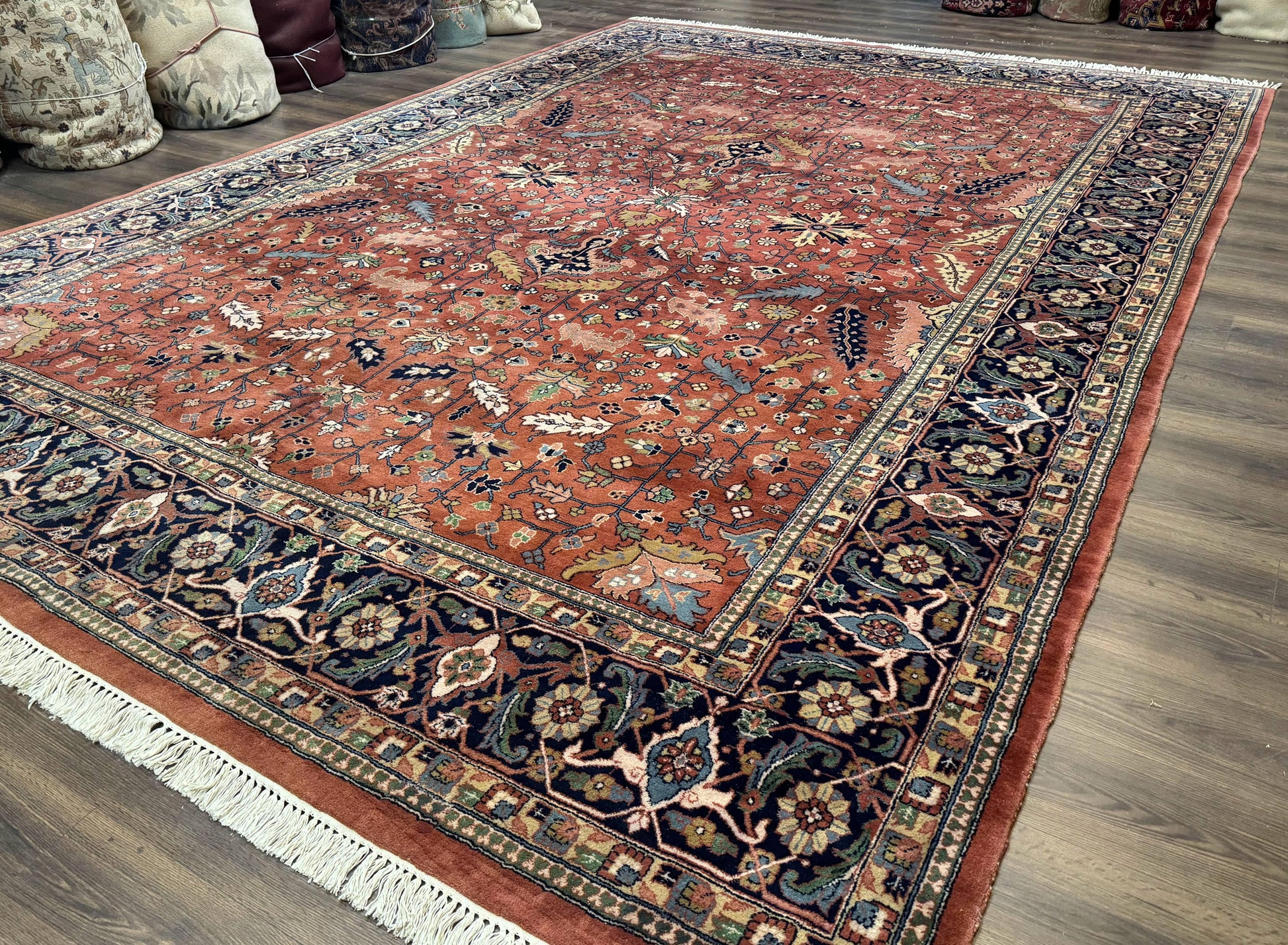 Indo Persian Heriz Rug 10x15, Allover Pattern, Large Wool Handmade Rug - Nuvé