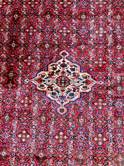 Large Persian Tribal Rug 11x17, Palace Sized Wool Handmade Vintage Carpet, Oversized Hand Knotted Rug, Red, Hamadan Dargazin Rug - Nuvé