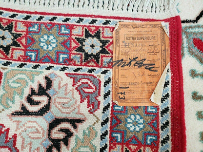 Vintage Moroccan Carpet 5x7 Area Rug, Berber Rug, Handmade Soft Wool Rug, Red Ivory and Blue, Geometric Medallion Rug, Bohemian Rug, Nice - Nuvé