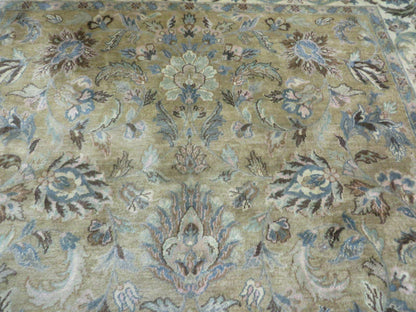 5' 6" X 9' Vintage Handmade Jaipur Indian Floral Oriental Wool Rug Veg Dyes - Nuvé