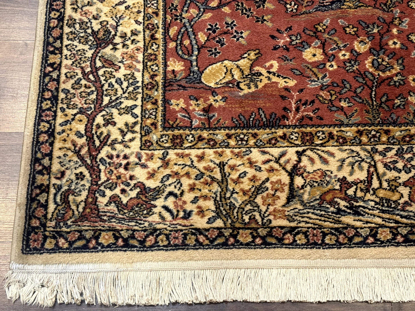 Persian Wool Rug 4x6, Tree of Life Animal Pictorials, Vintage, Power Loomed Ardakan Rug - Nuvé