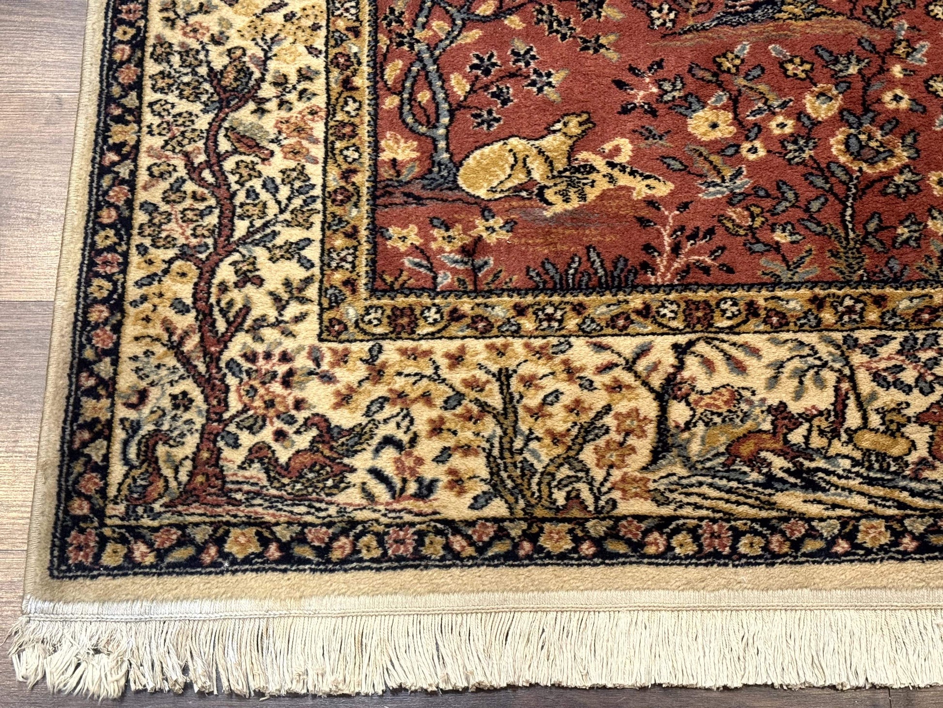 Persian Wool Rug 4x6, Tree of Life Animal Pictorials, Vintage, Power Loomed Ardakan Rug - Nuvé