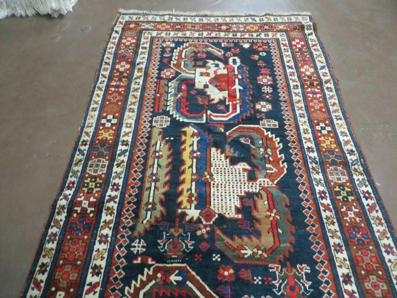3' 7" X 14' Antique Handmade Caucasian Wool Rug Carpet Nice - Nuvé