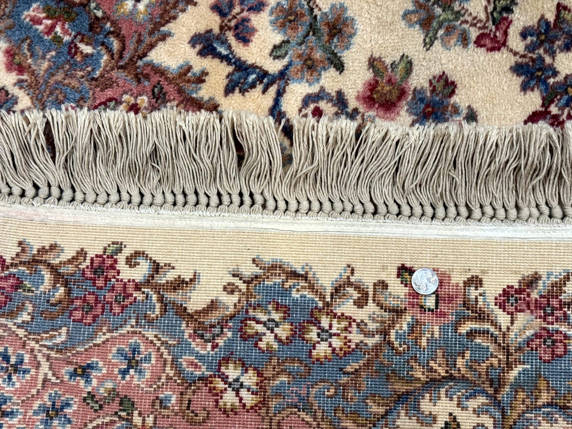 8.8 x 10.6 Karastan Kirman Rug #788, Wool Vintage Discontinued Floral Carpet - Nuvé