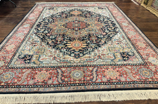 Karastan Navy Heriz #700/701 Rug, 8.8 x 10.6 Karastan Carpet, Wool Pile, Discontinued Vintage Karastan Rug, Original 700 Series, Geometric - Nuvé