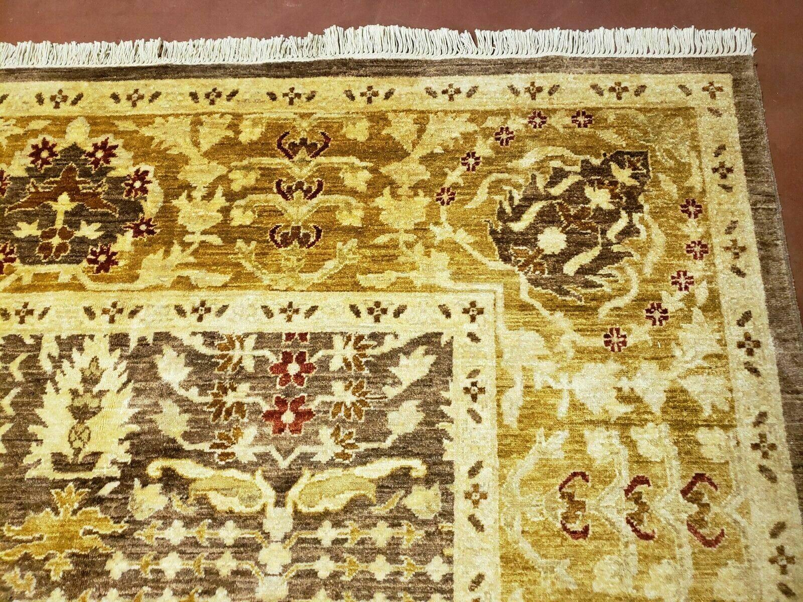 10' X 14' Handmade Pak Peshavar Chobi Agra Wool Carpet Coffee Brown Gold - Nuvé