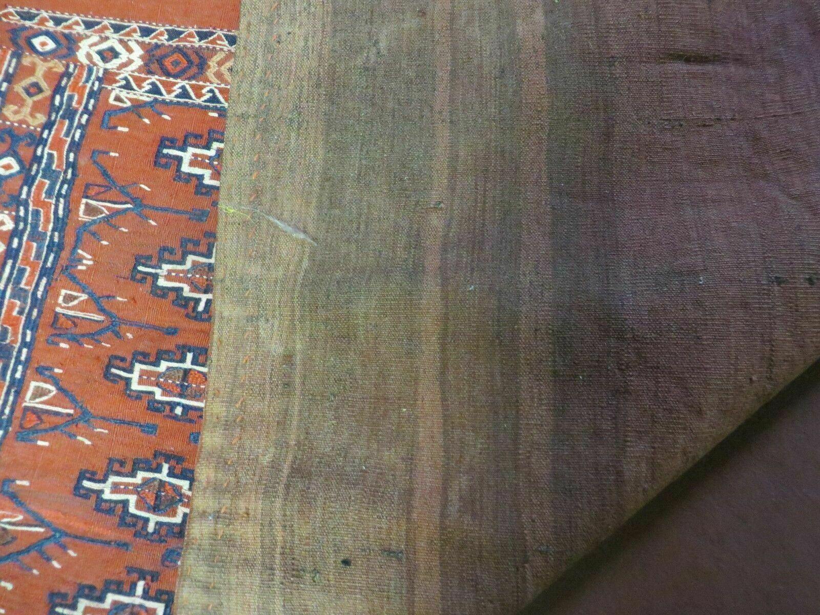2'8" X 4' Antique Handmade Tribal Wool Rug Pillow Case Yamud Flat Weave Diamond - Nuvé