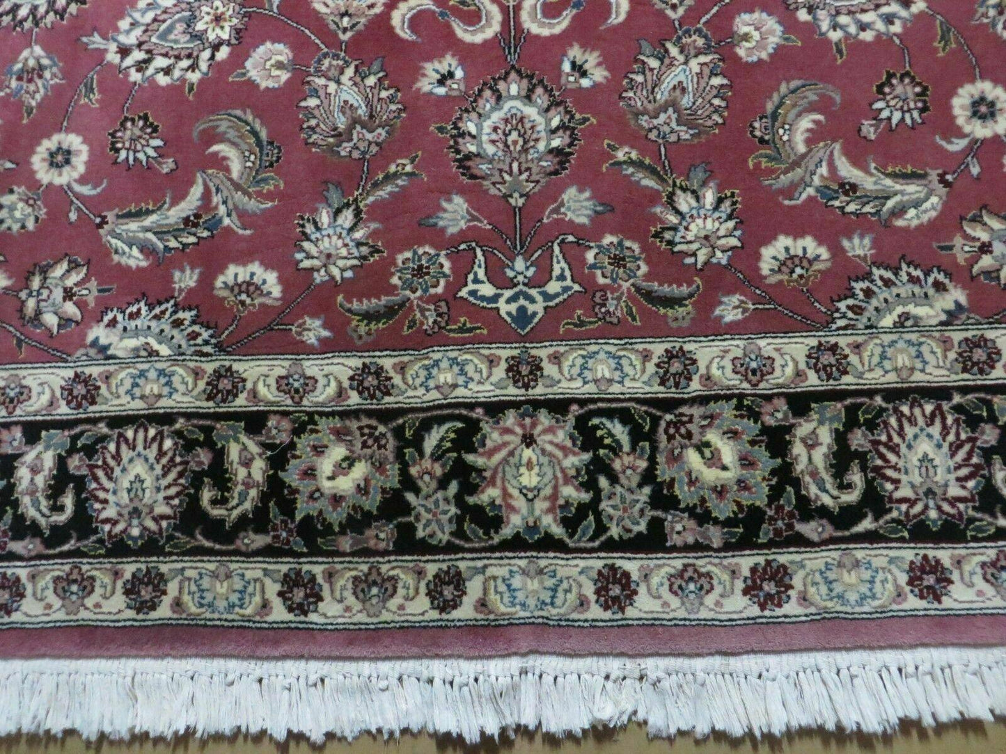 6' X 9' Vintage Handmade Fine India Floral Oriental Silk Accent Wool Rug Carpet - Nuvé