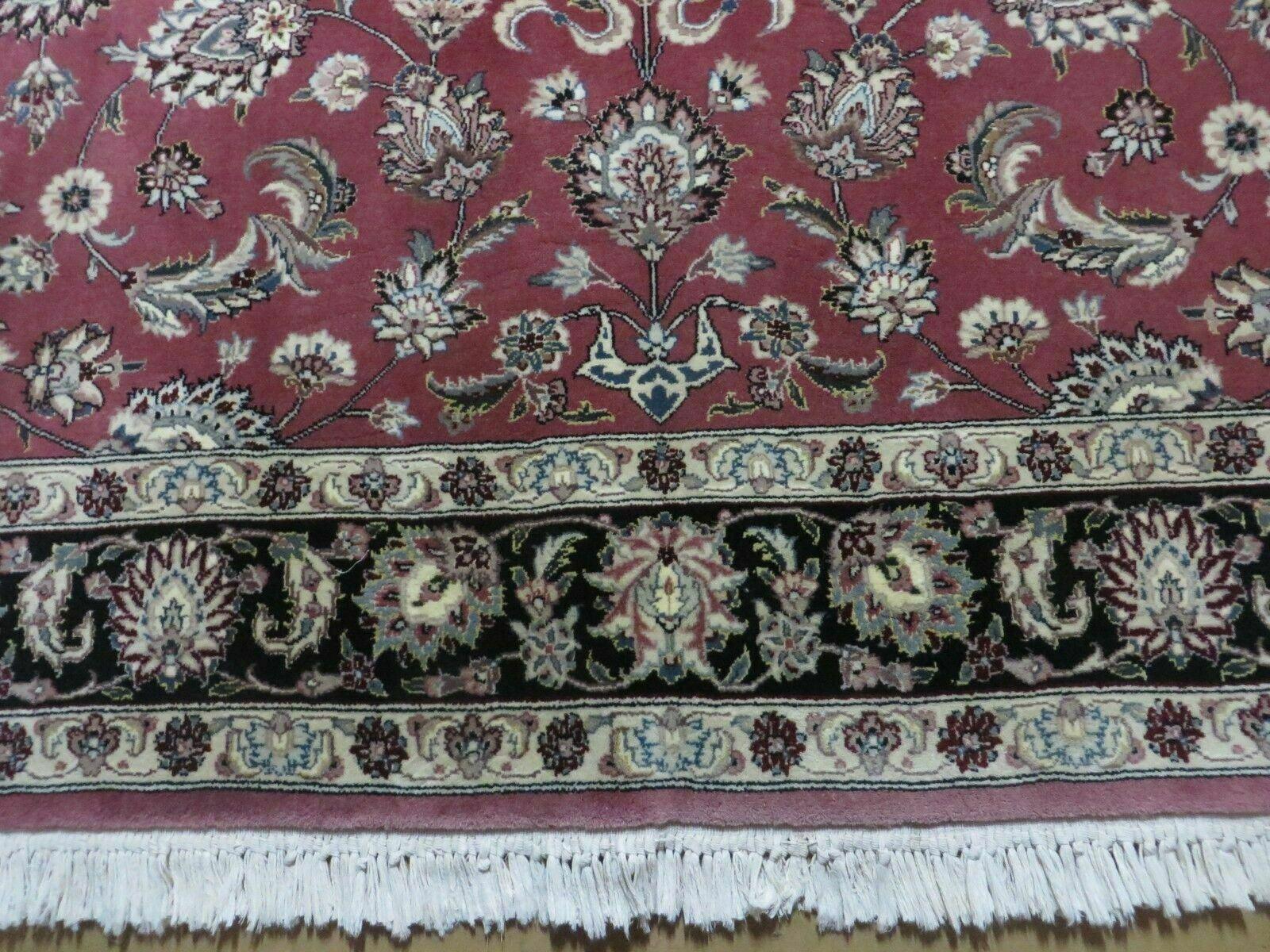 6' X 9' Vintage Handmade Fine India Floral Oriental Silk Accent Wool Rug Carpet - Nuvé