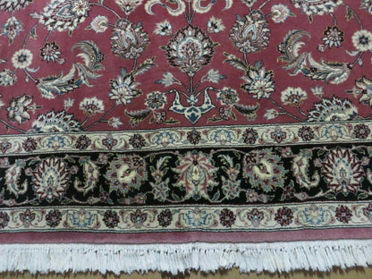 6' X 9' Vintage Handmade Fine India Floral Oriental Silk Accent Wool Rug Carpet - Nuvé