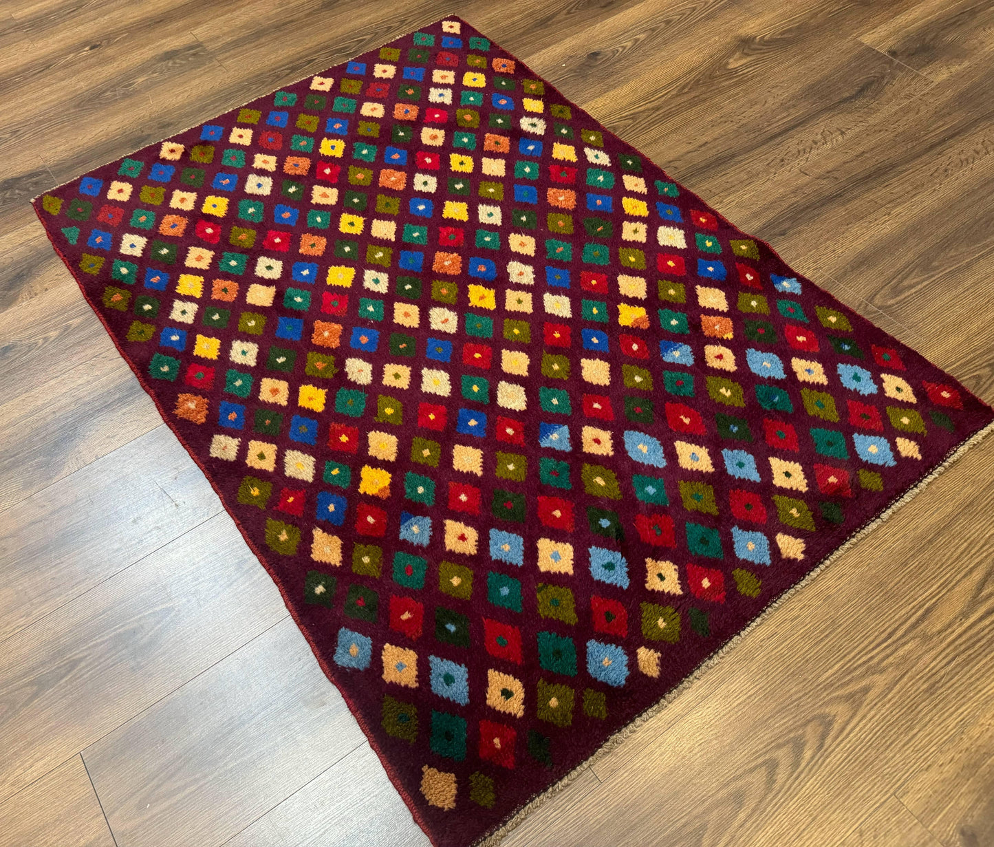 Balouch Rug 3x5, Afghan Rug, Purple-Maroon, Multicolor, Tribal Rug - Nuvé