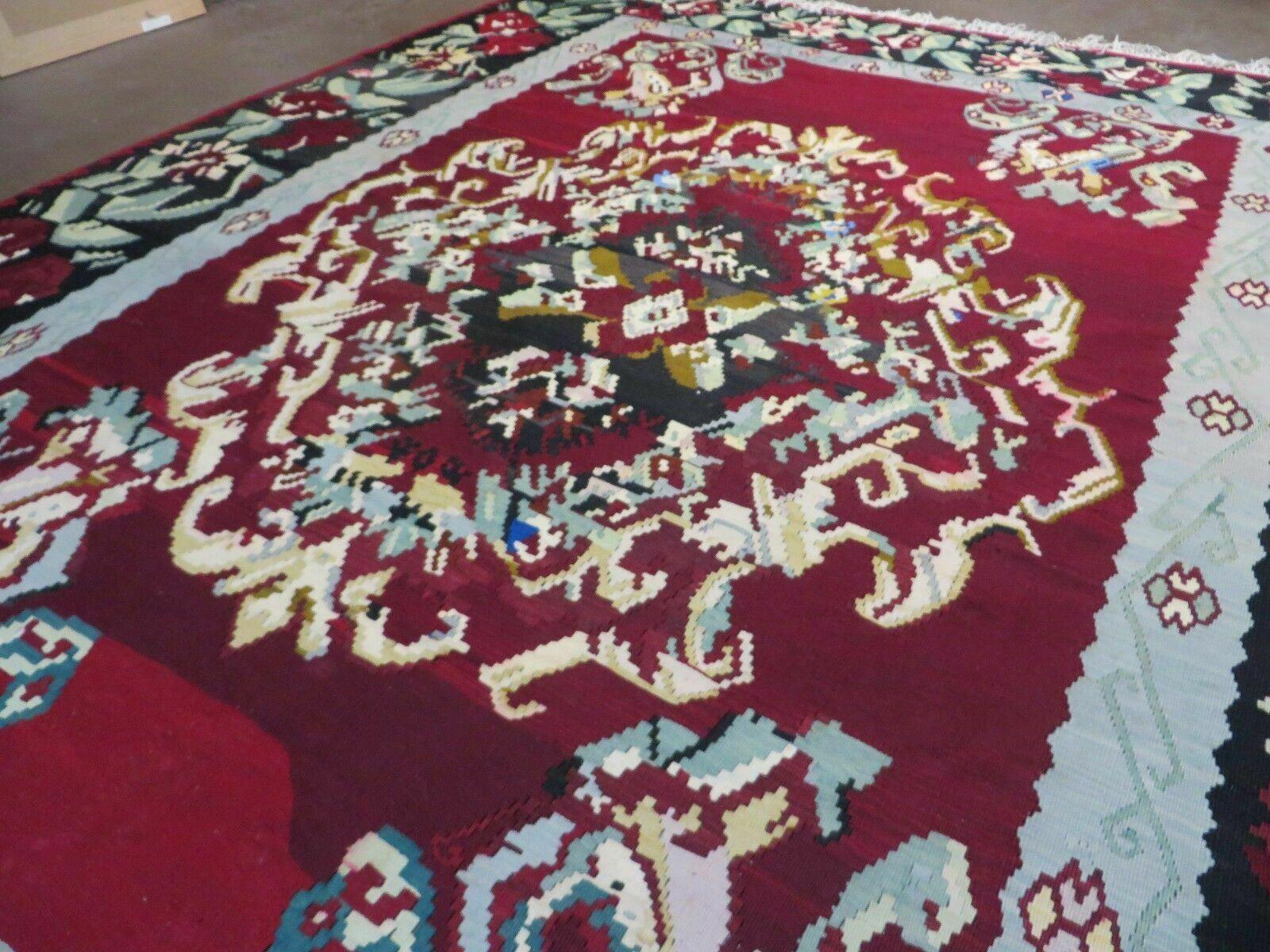 8' X 11' Karabagh Kilim Handmade Flat Weave Wool Rug Vegi Organic Dyes Nice - Nuvé