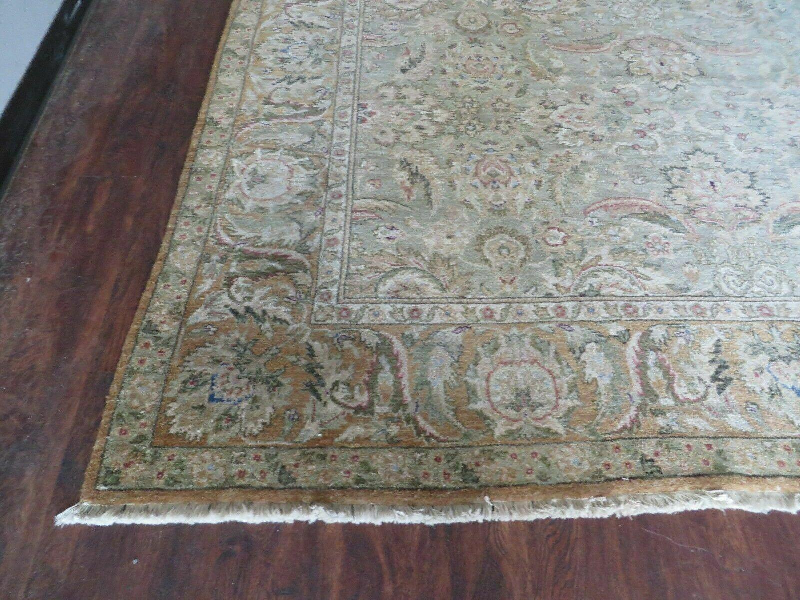8' X 10' Vintage Handmade India Floral Oriental Top Quality Jaipur Tea Wash - Nuvé