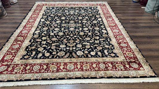 Sino Persian Rug 8x10, Black and Red, Floral Allover - Nuvé