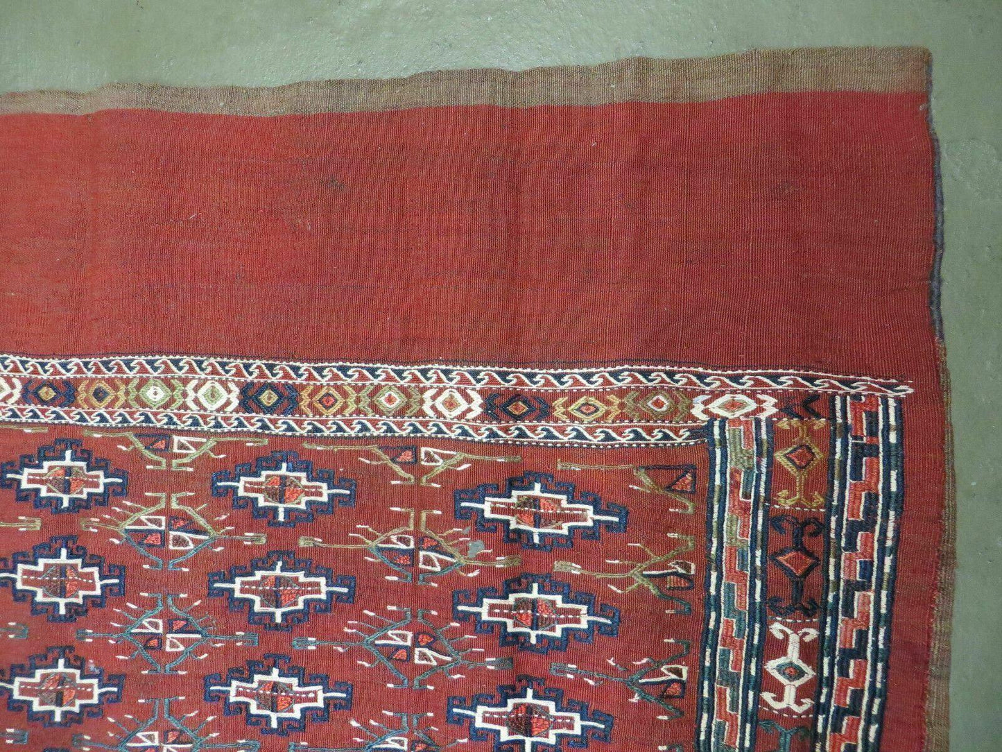 45" X 32" Antique Handmade Bokhara Turkoman Yomud Chuval Wool Rug Soumak NICE - Nuvé