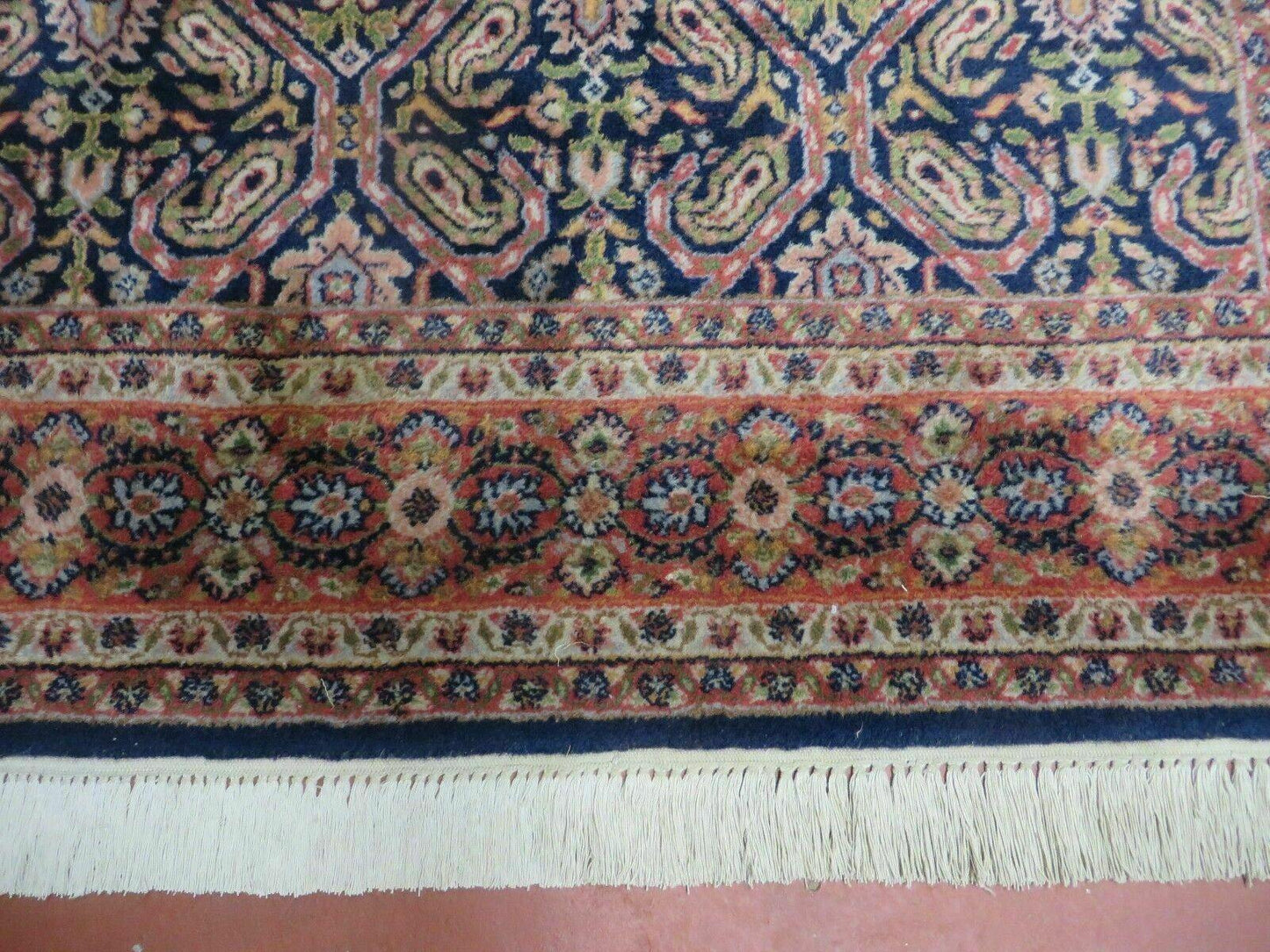 4' X 6' Vintage Fine Handmade India Floral Oriental Wool Rug Carpet Blue Red - Nuvé