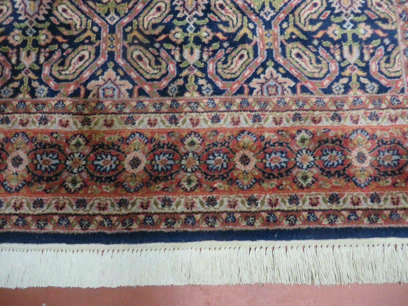 4' X 6' Vintage Fine Handmade India Floral Oriental Wool Rug Carpet Blue Red - Nuvé